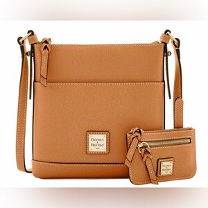Dooney & Bourke Leather Letter Carrier Crossbody Bag and Matching Coin Wallet